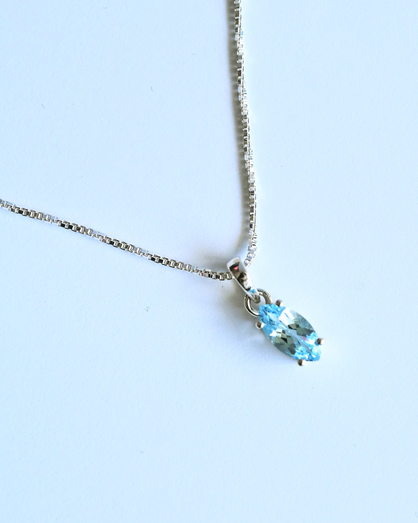 Blue Topaz Pendant — Sterling Silver