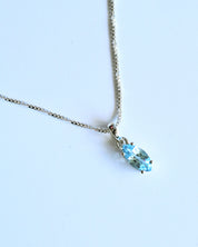 Blue Topaz Pendant — Sterling Silver