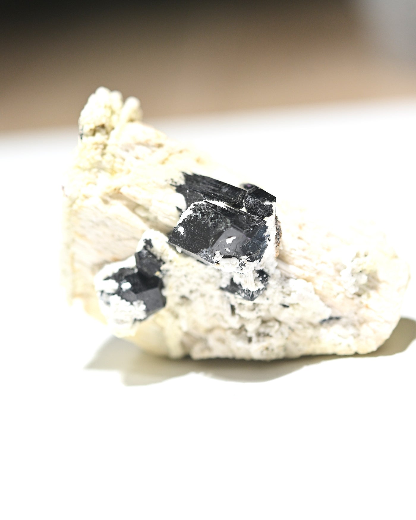 Black Tourmaline on Feldspar Matrix 386g
