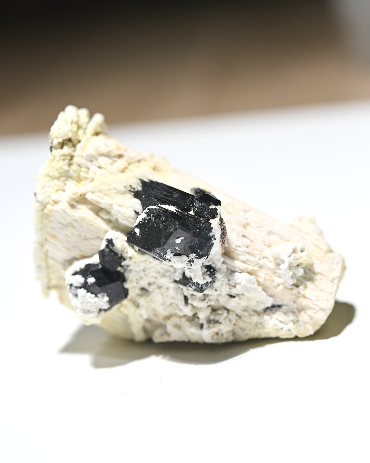 Black Tourmaline on Feldspar Matrix 386g