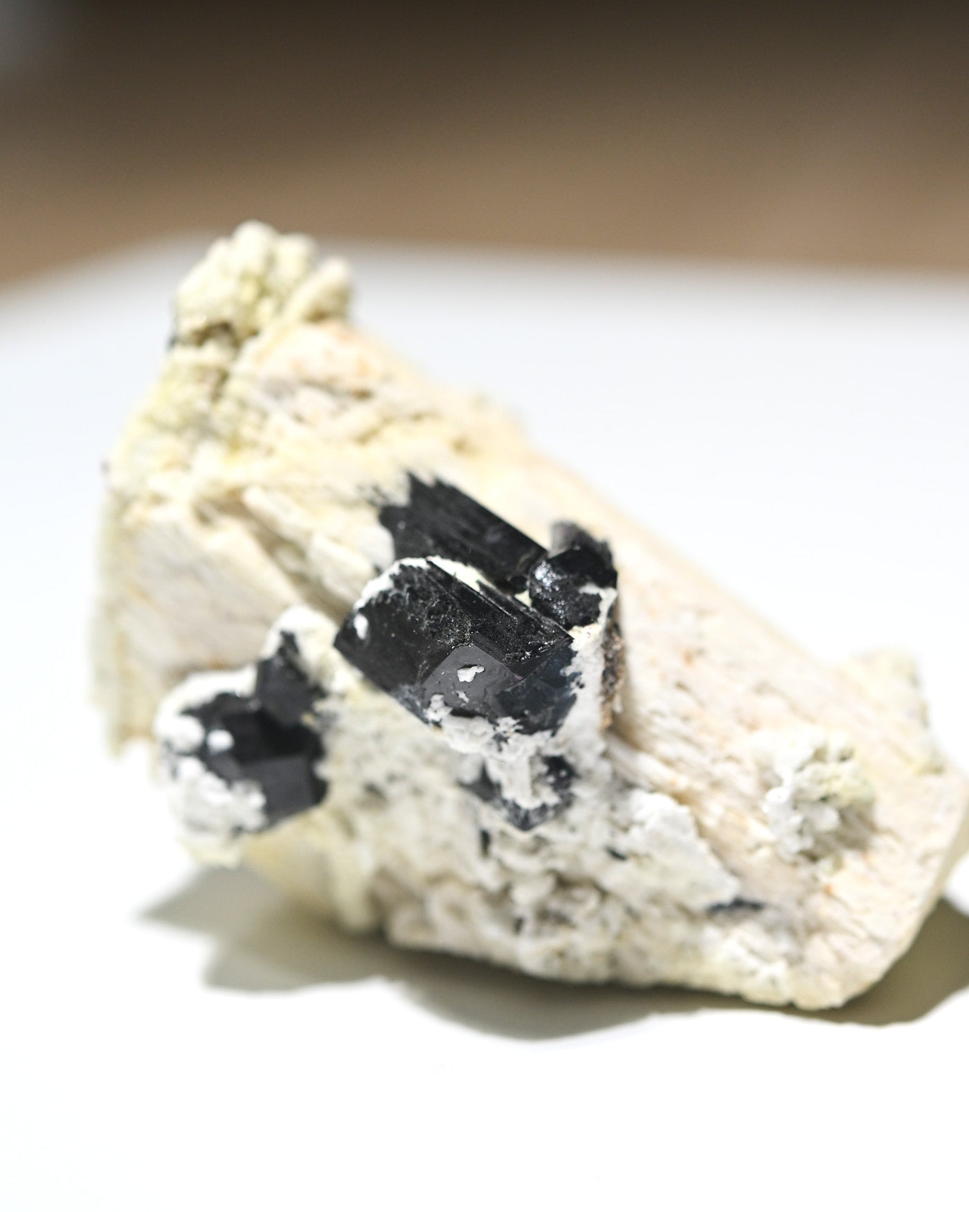 Black Tourmaline on Feldspar Matrix 386g