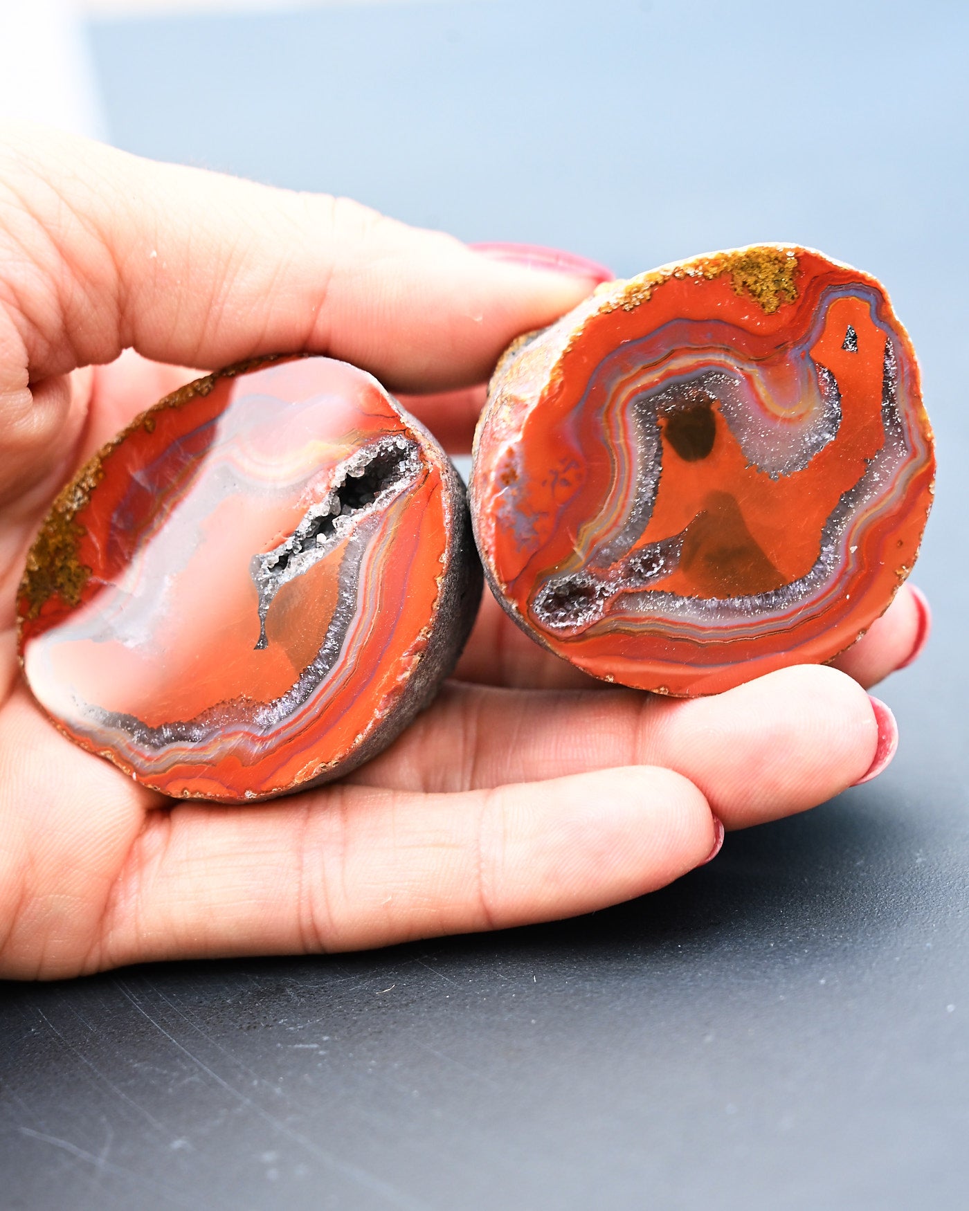 Fighting Blood Agate Matched Pair Hebei China