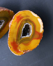 Fighting Blood Agate Geode Hebei China