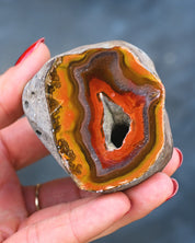 Fighting Blood Agate Geode Hebei China