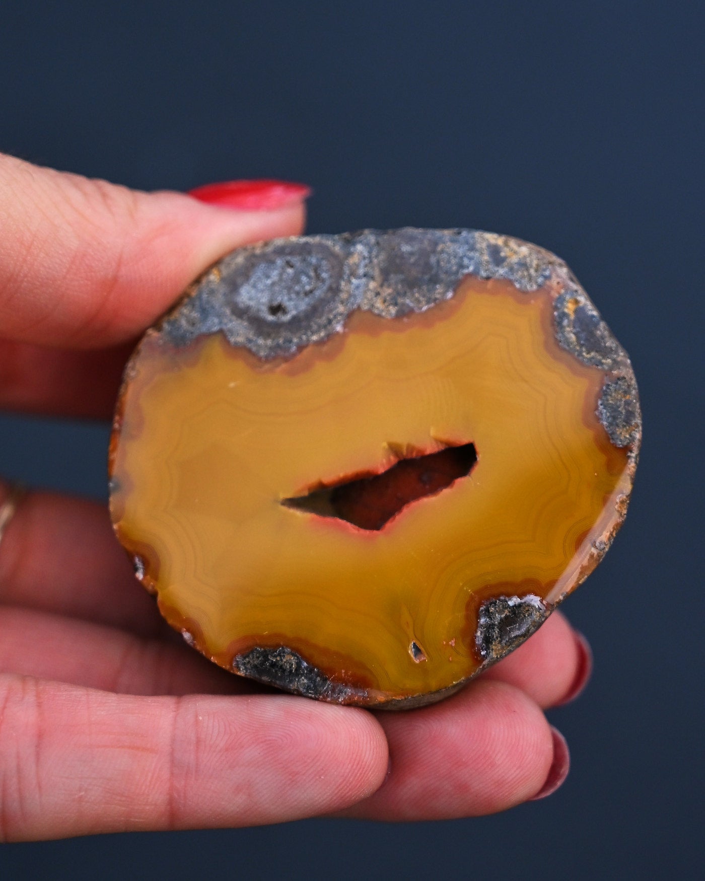 Fighting Blood Agate Geode Hebei China