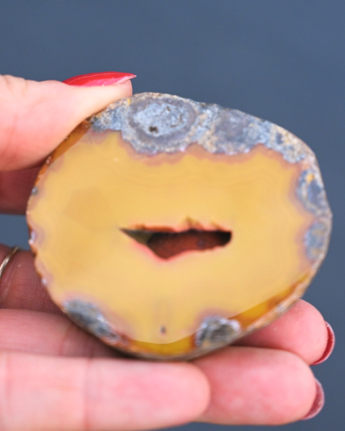Fighting Blood Agate Geode Hebei China