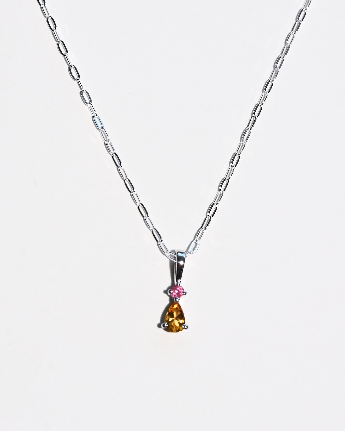 Two-stone tourmaline necklace sterling silver