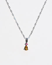 Two-stone tourmaline necklace sterling silver
