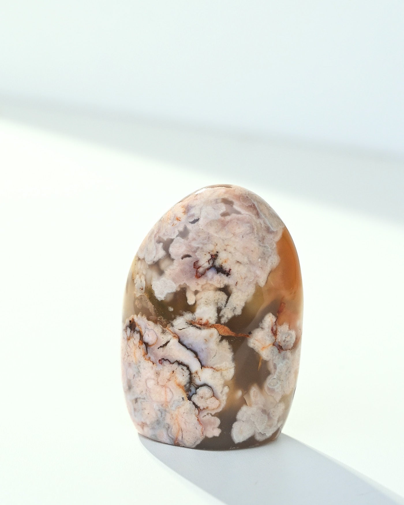 Flower Agate Freeform 211g - Side View