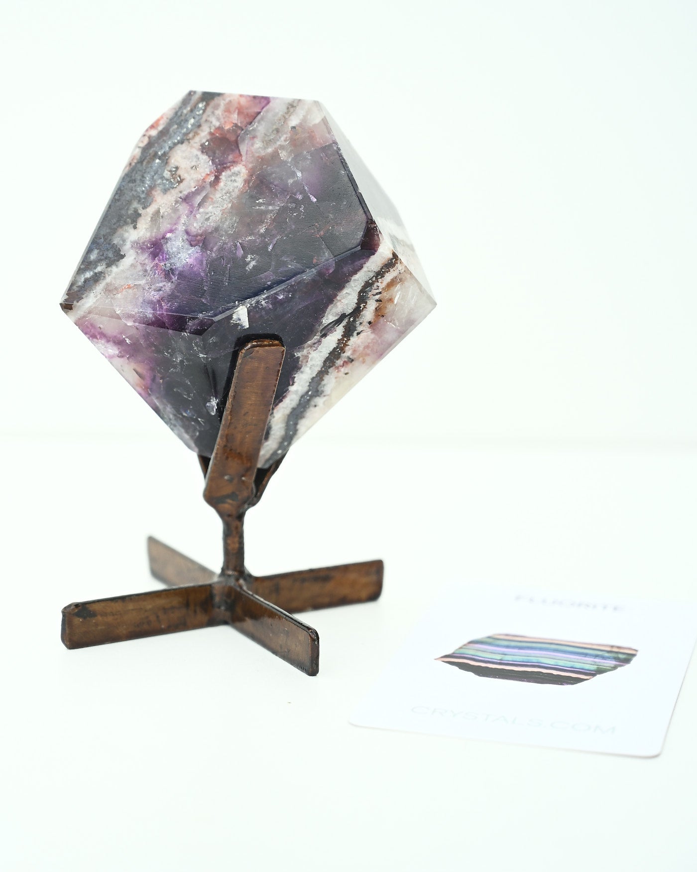 Banded Purple Fluorite on Stand 580g