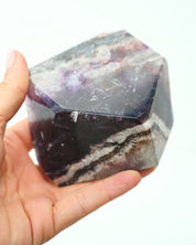 Banded Purple Fluorite on Stand 580g