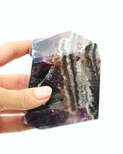 Banded Purple Fluorite on Stand 580g