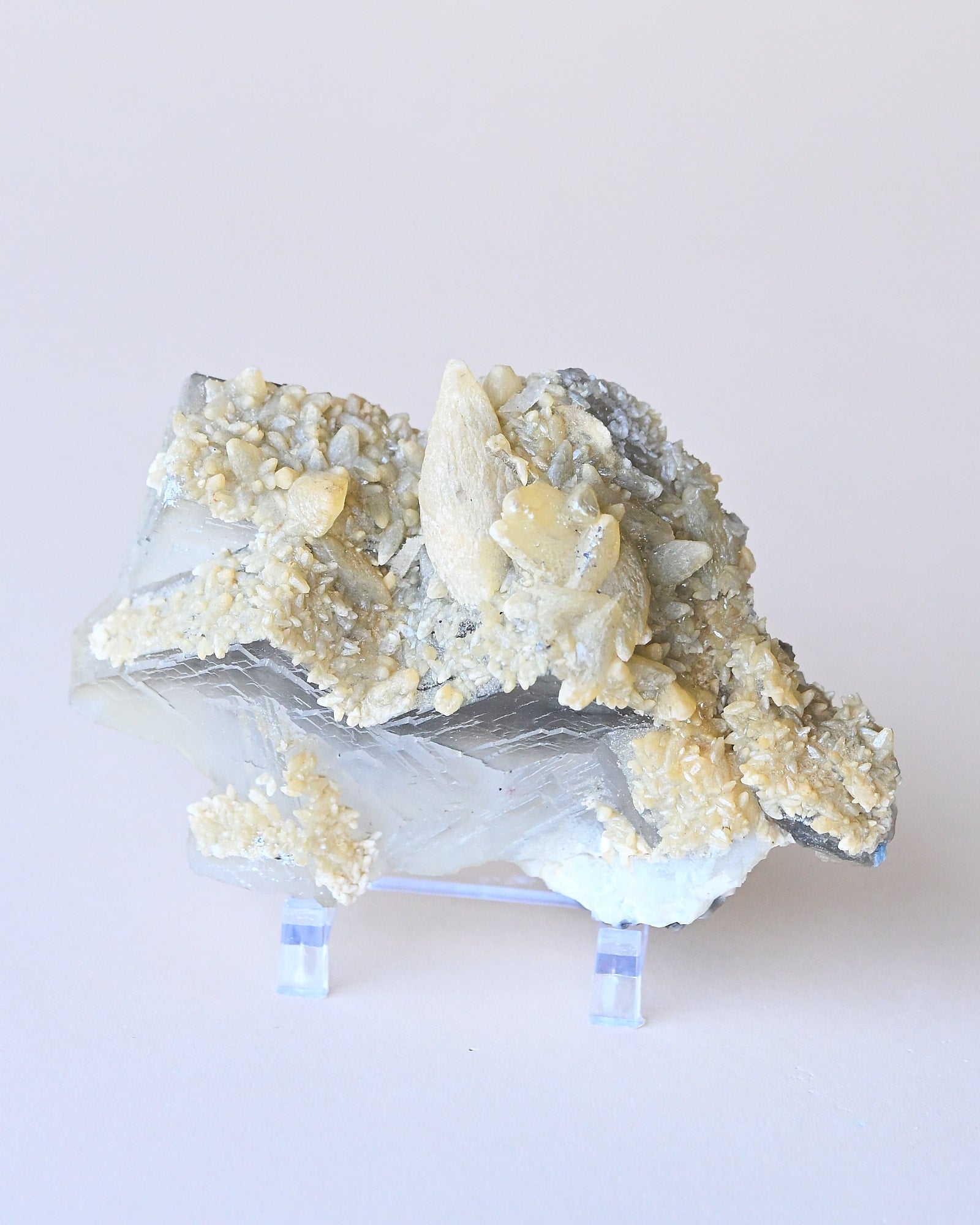 Fluorite with Calcite — Afghanistan — 380g - rainbow fluorite crystal scale view