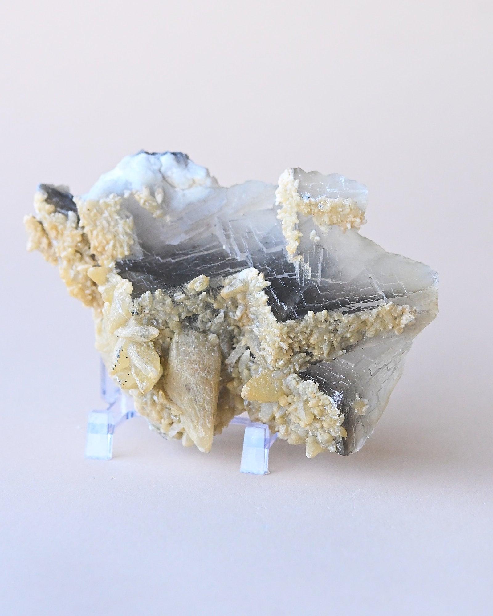 Fluorite with Calcite — Afghanistan — 380g - rainbow fluorite crystal view 8
