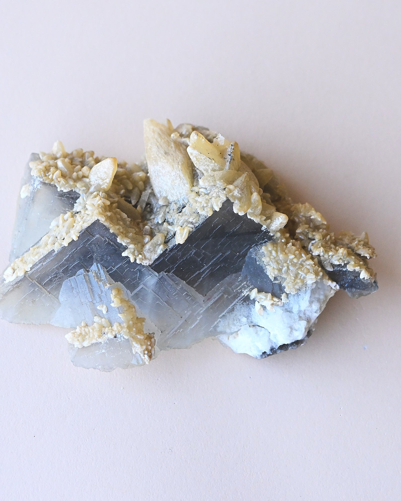 Fluorite with Calcite — Afghanistan — 380g - rainbow fluorite crystal view 9