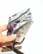 Banded Purple Fluorite on Stand 400g