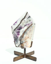 Banded Purple Fluorite on Stand 400g