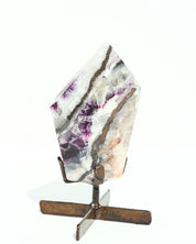 Banded Purple Fluorite on Stand 400g