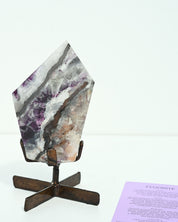 Banded Purple Fluorite on Stand 400g