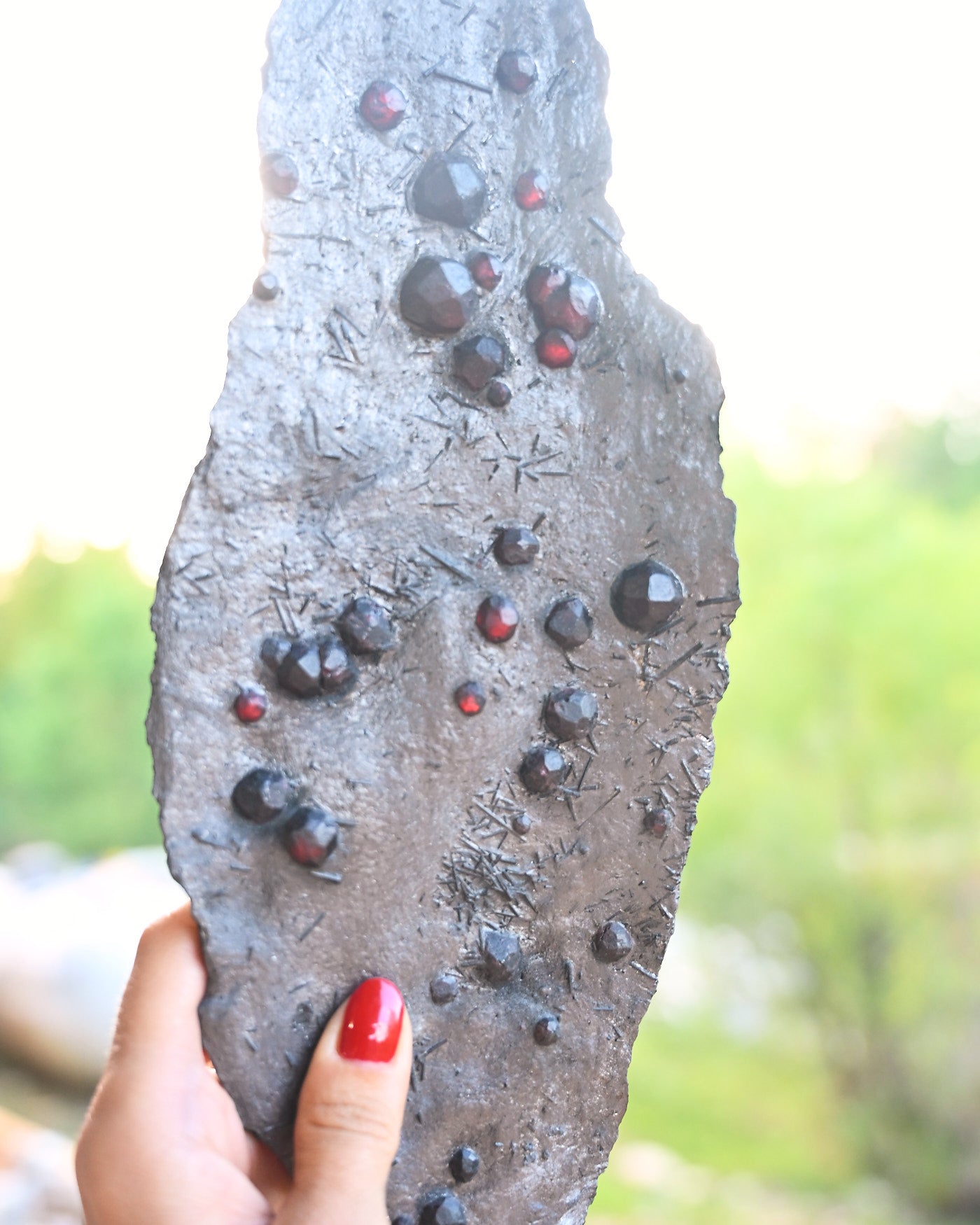 Garnet in Graphite Red Embers Mine Massachusetts 0.875 lb