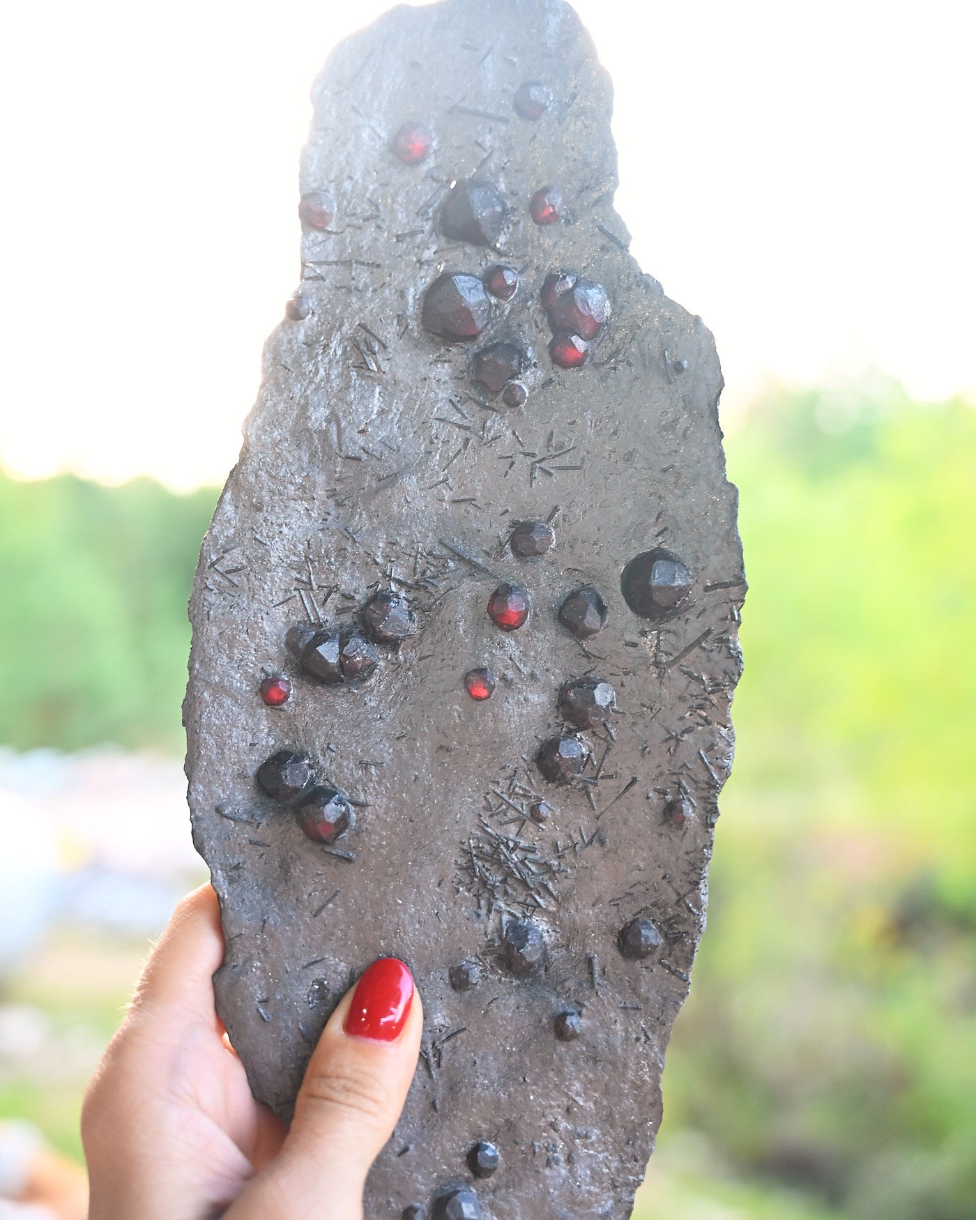 Garnet in Graphite Red Embers Mine Massachusetts 0.875 lb