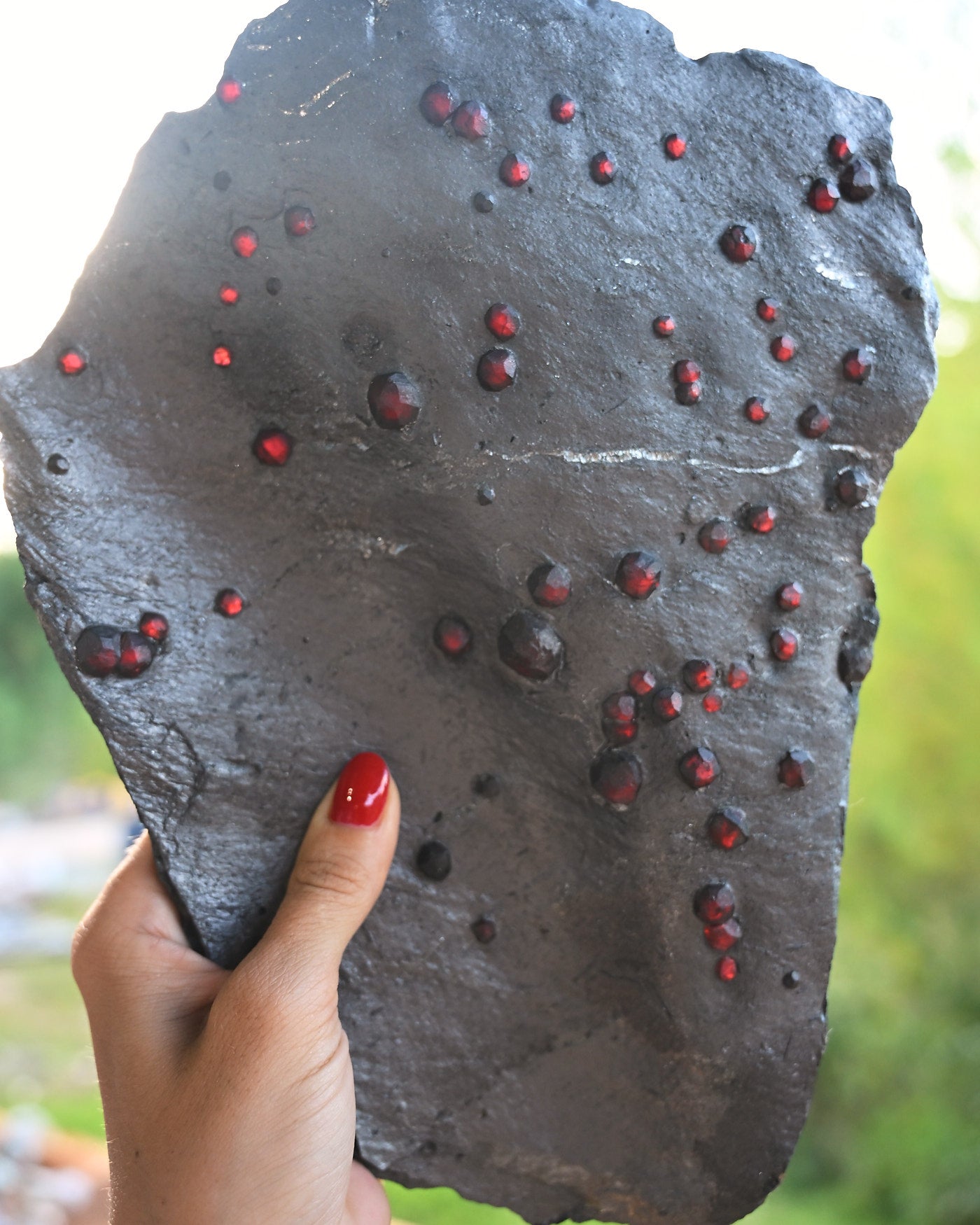 Garnet in Graphite Red Embers Mine Massachusetts 1.48 lb