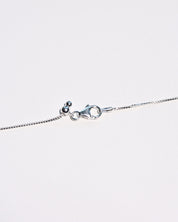 Adjustable sterling silver box chain clasp with slider bead — box chain option