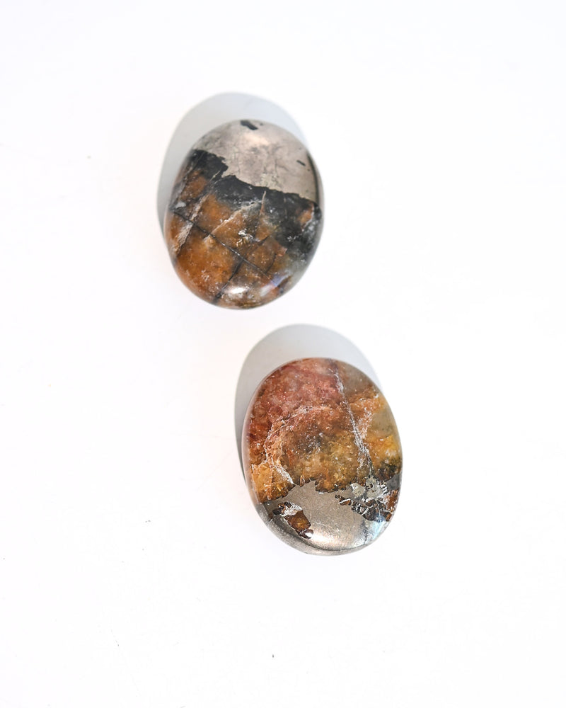 Golden Healer Quartz with Pyrite Palm Stones
