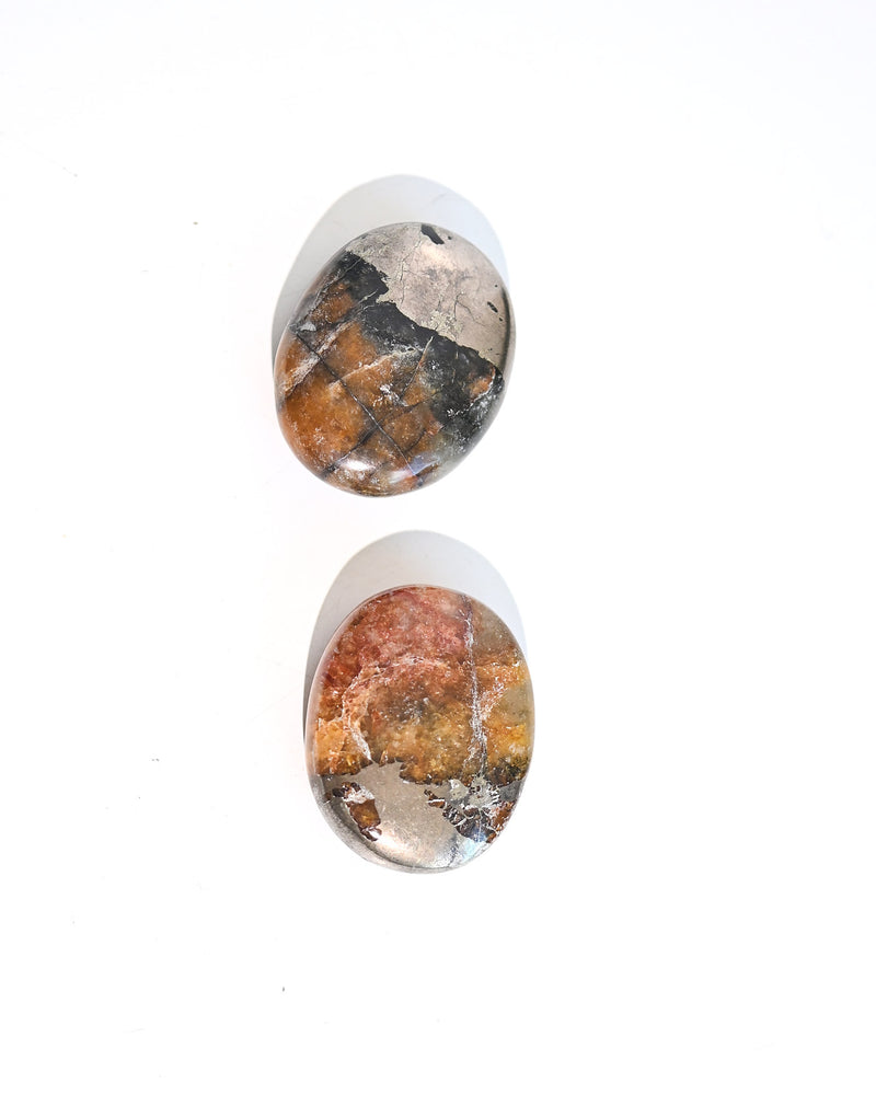 Golden Healer Quartz with Pyrite Palm Stones