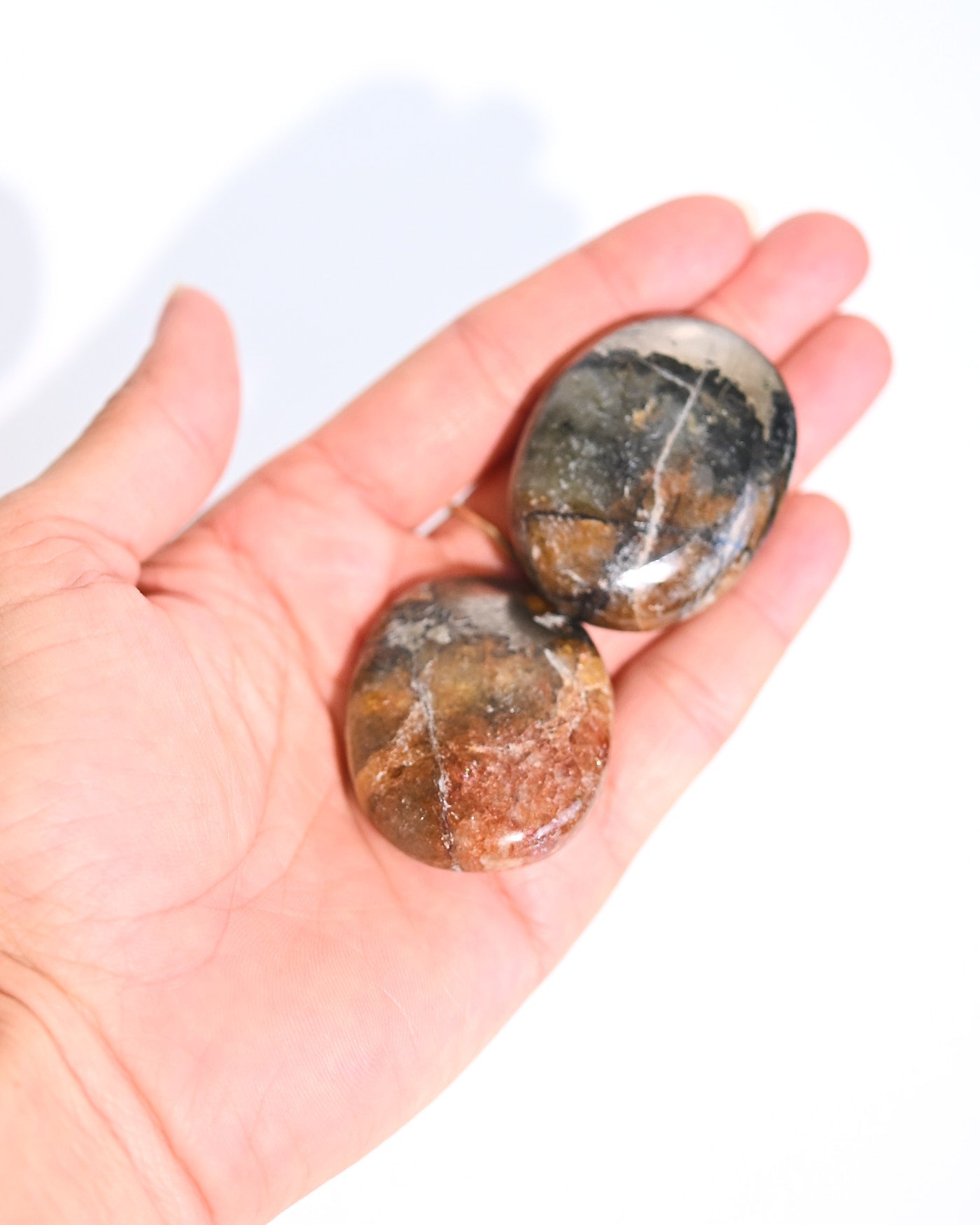 Golden Healer Quartz with Pyrite Palm Stone