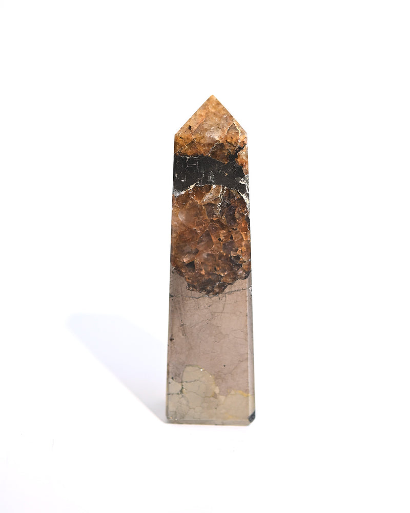 Golden Healer Quartz Tower with Pyrite