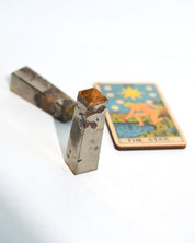 Golden Healer Quartz Tower with Pyrite alternate angle