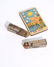 Golden Healer Quartz Towers hand scale
