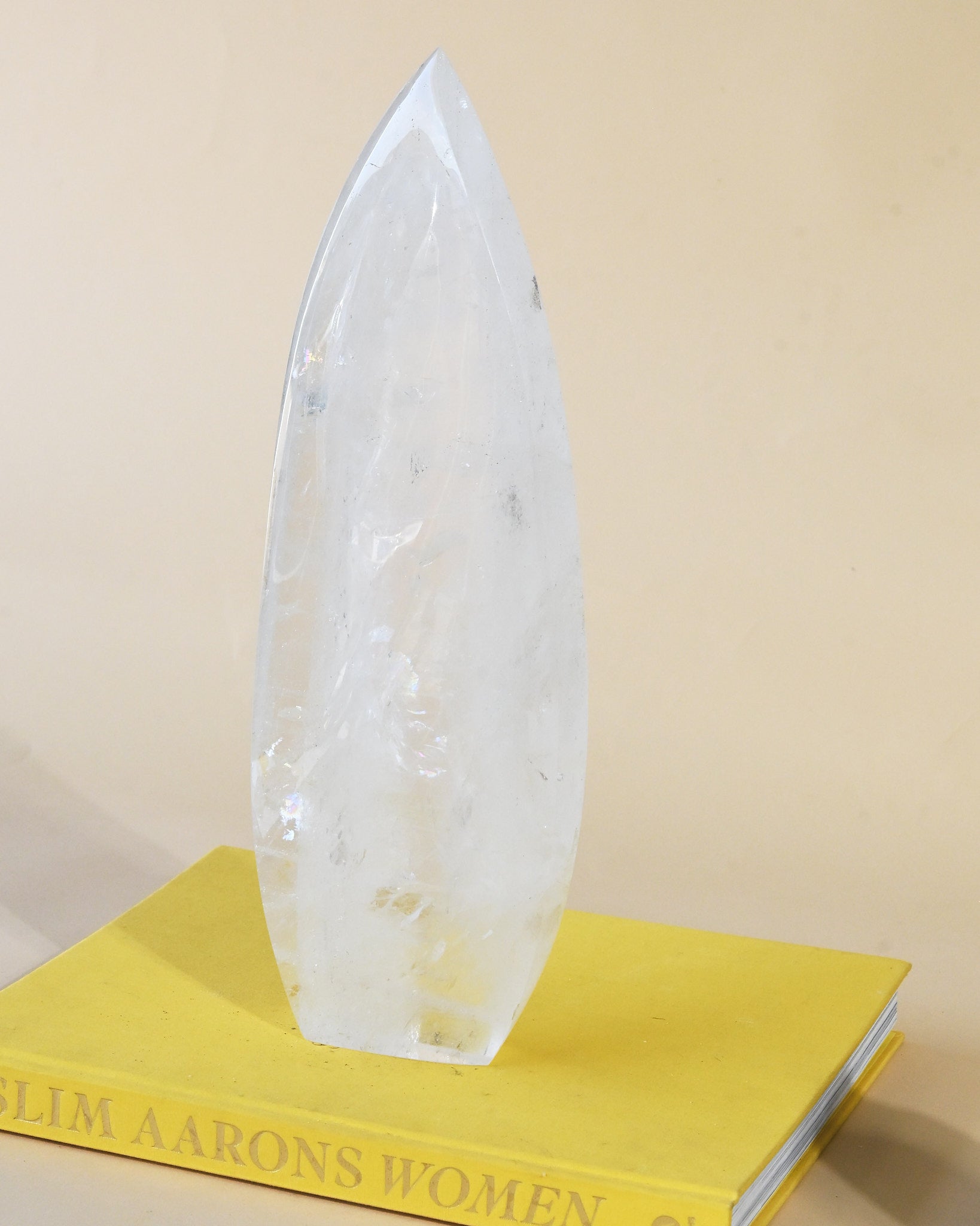 Large Clear Quartz Flame – Brazil 8.8lbs - clear quartz crystal styled in home