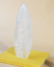Large Clear Quartz Flame – Brazil 8.8lbs - clear quartz crystal styled in home