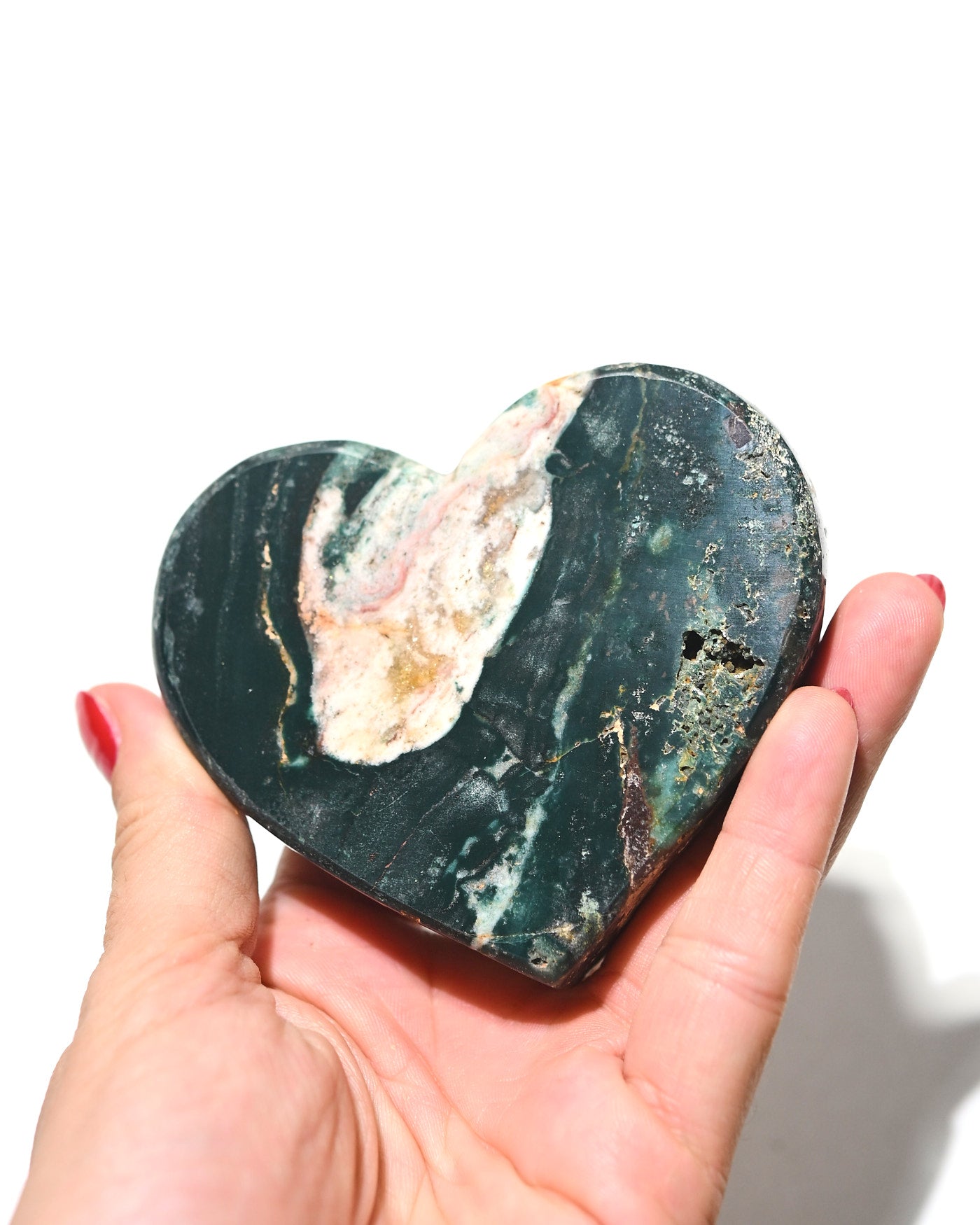 Green Jasper Heart