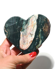 Green Jasper Heart