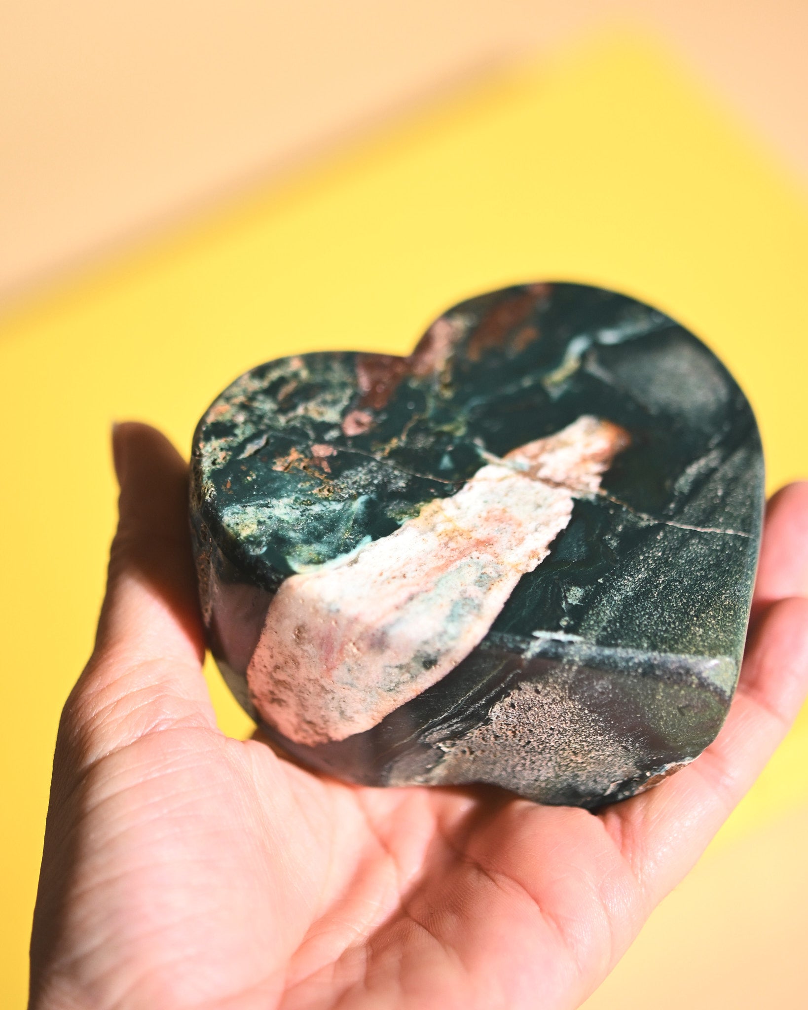 Green Jasper Heart