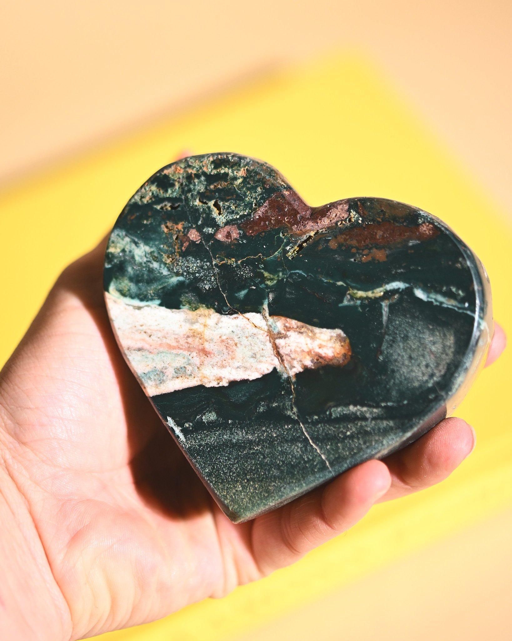 Green Jasper Heart