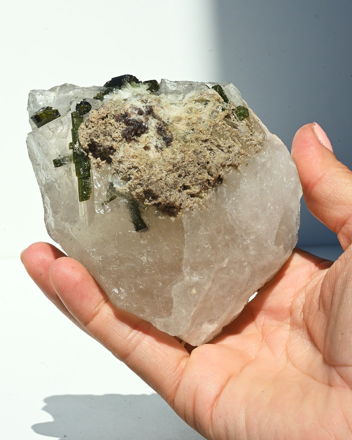 Green Tourmaline Quartz 410g