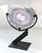 Amethyst Crystal Geode Heart on Stand 2.8lbs