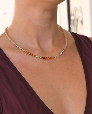 Energize Necklace - Carnelian, Citrine + Sunstone - natural citrine crystal necklace for sale at Crystals.com