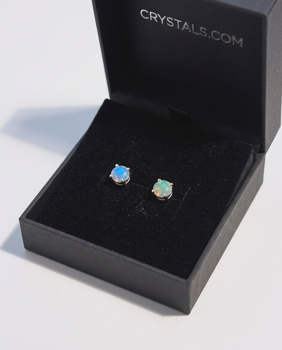 Sterling Silver Opal Earrings