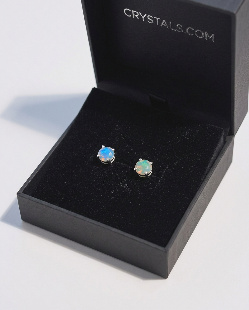 Sterling Silver Opal Earrings