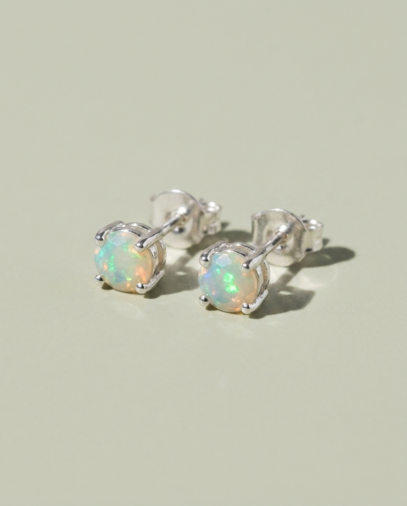 Sterling Silver Opal Earrings