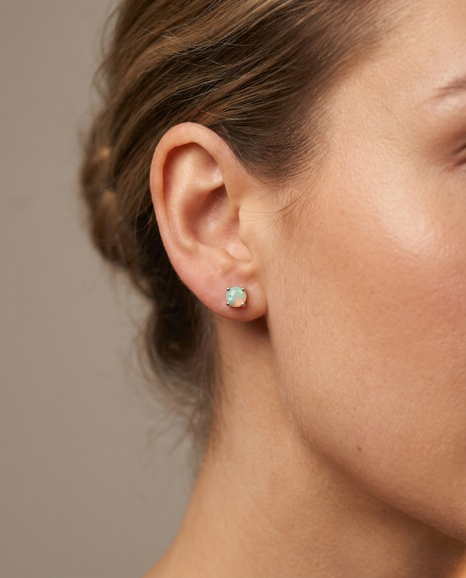 Sterling Silver Opal Earrings