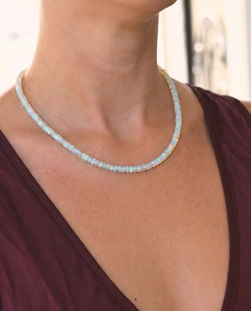 Opal Necklace on model