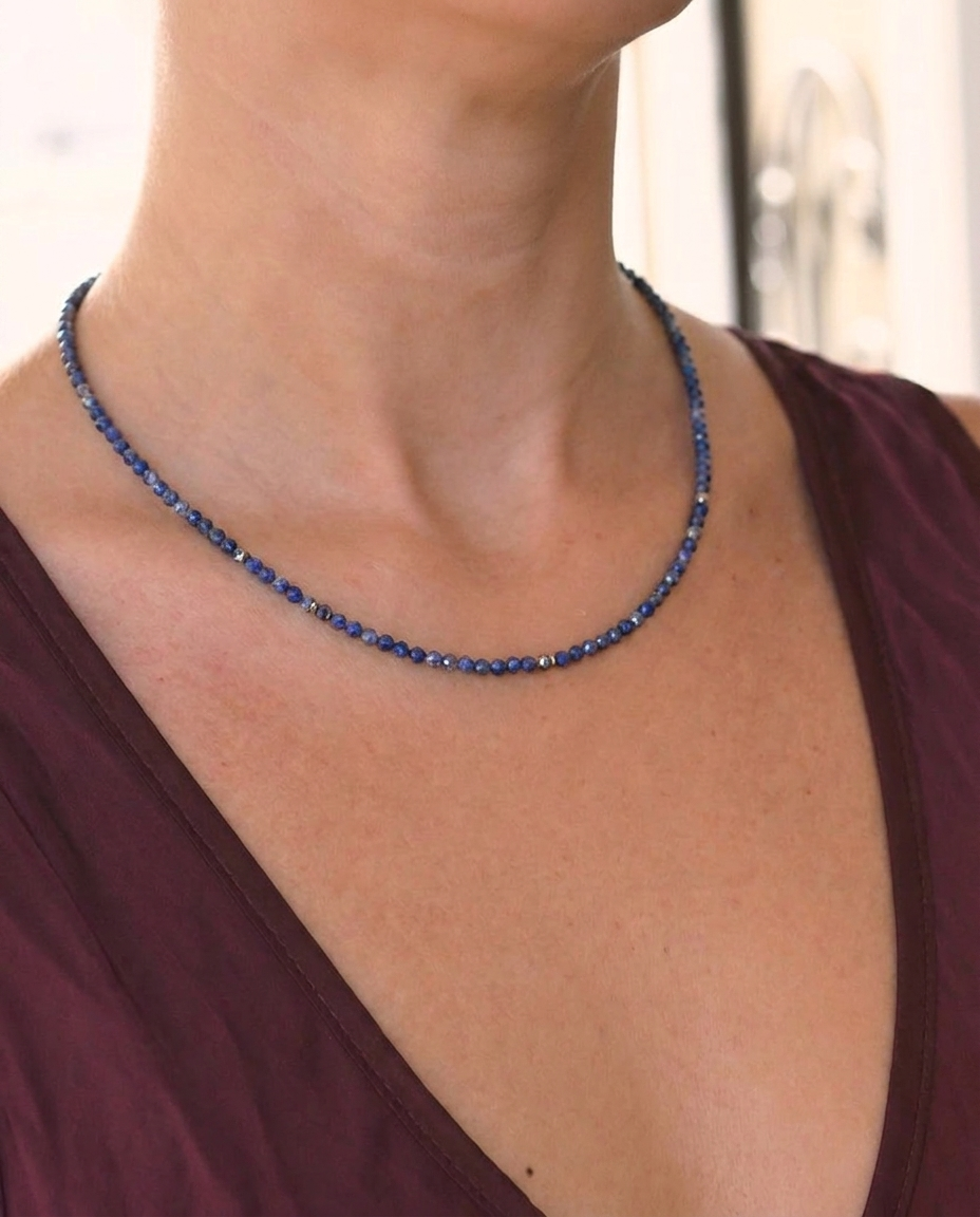 Lapis Lazuli Necklace on model