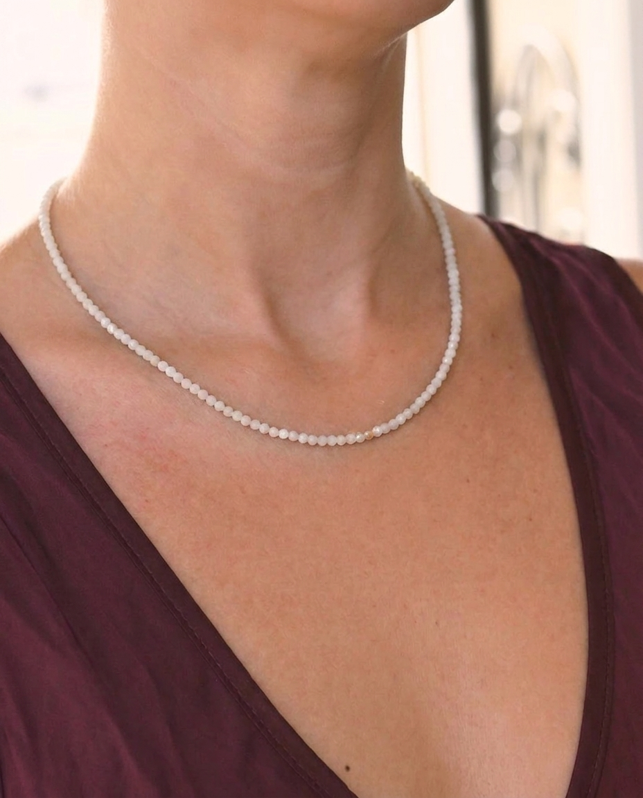 Moonstone Necklace on model