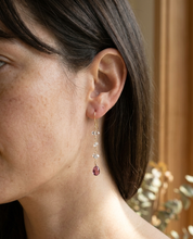 Herkimer Diamond Pink Topaz Drop Earrings Gold Vermeil - Image 2 - Crystals.com